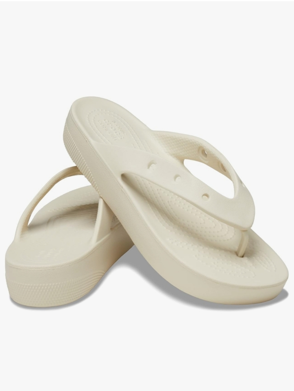 *NEW*CROCS CLASSIC PLATFORM FLIP FLOPS. BONE/6